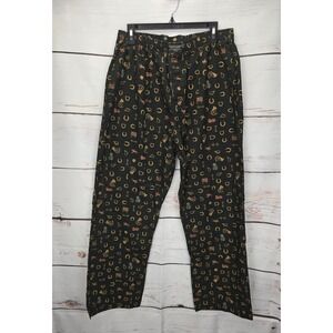 Polo Ralph Lauren Mens Sleepwear Pajama Pants L‎ 36 38 Black Equestrian Cotton